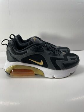 Nike air max 200 Black and Gold kids shoe Size 3Y EU 35.5
